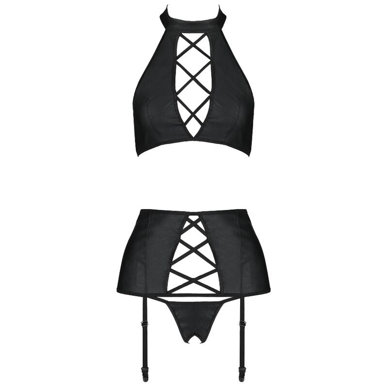 PASSION - SET NANCY PELLE ECOLOGICA L/XL - PASSION WOMAN SETS | Lingerie Harness Boutique