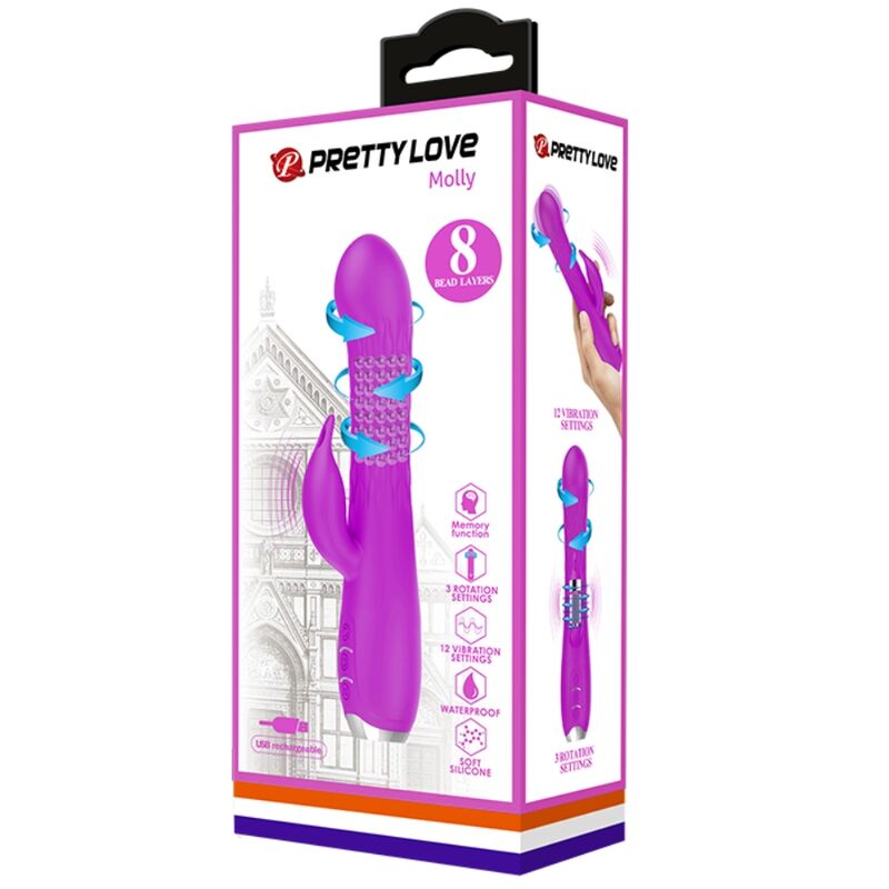 PRETTY LOVE - VIBRATORE MOLLY CON ROTAZIONE RICARICABILE - PRETTY LOVE | Lingerie Harness Boutique