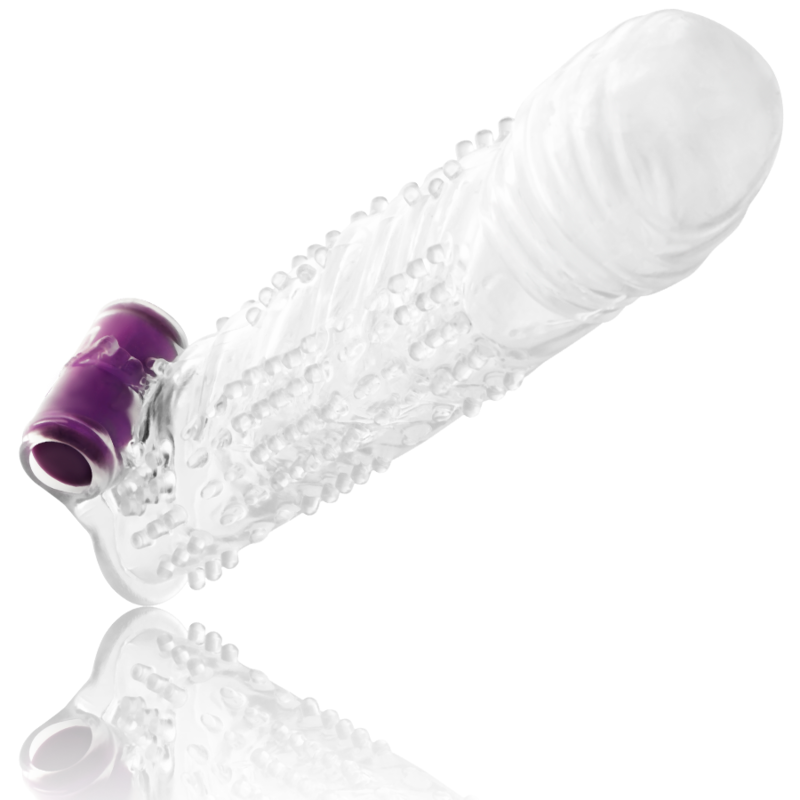 OHMAMA - STRUCTURED PENIS SHEATH WITH VIBRATING BULLET