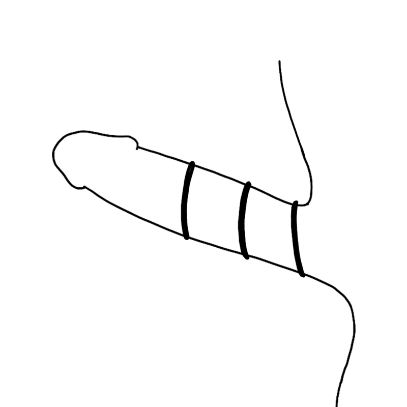 OHMAMA - SET DI 3 ANELLI IN SILICONE NERO - OHMAMA | Lingerie Harness Boutique