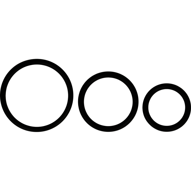 OHMAMA - SET DI 3 ANELLI IN SILICONE NERO - OHMAMA | Lingerie Harness Boutique