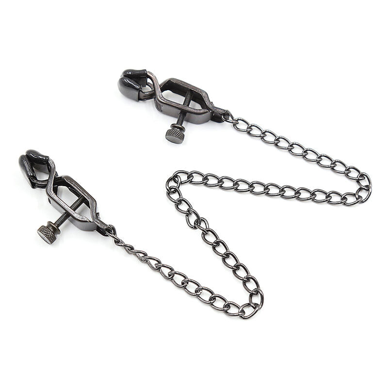 OHMAMA FETISH - MORSETTI IN METALLO CON CATENA NERA - OHMAMA FETISH | Lingerie Harness Boutique