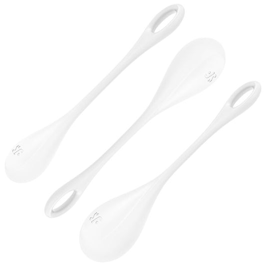SATISFYER - SET DA ALLENAMENTO YONI POWER 1 BIANCO - SATISFYER BALLS | Lingerie Harness Boutique