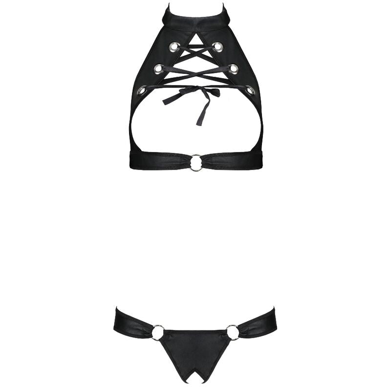 PASSION - SET IN PELLE ECOLOGICA MALWIA L/XL - PASSION WOMAN SETS | Lingerie Harness Boutique