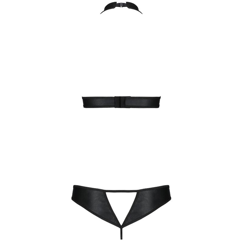 PASSION - SET IN PELLE ECOLOGICA MALWIA L/XL - PASSION WOMAN SETS | Lingerie Harness Boutique