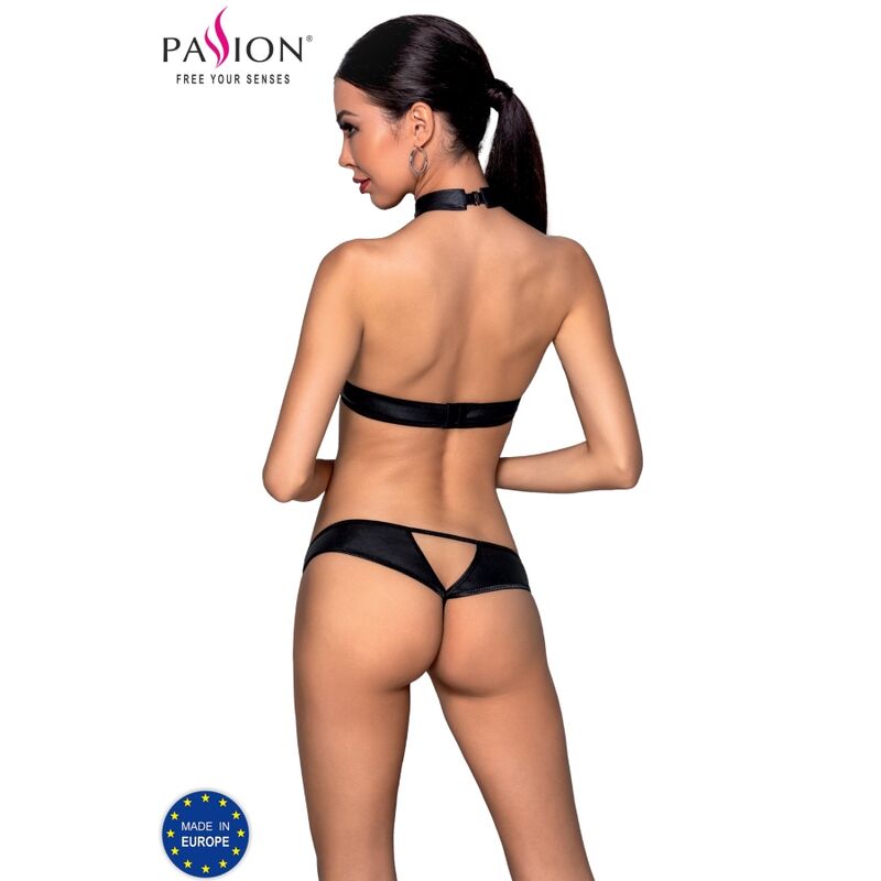 PASSION - SET IN PELLE ECOLOGICA MALWIA L/XL - PASSION WOMAN SETS | Lingerie Harness Boutique