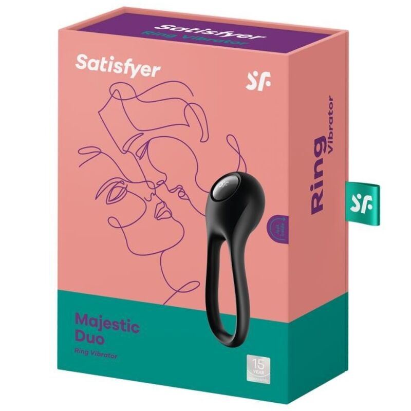 SATISFYER - VIBRATORE AD ANELLO MAJESTIC DUO NERO - SATISFYER RING | Lingerie Harness Boutique