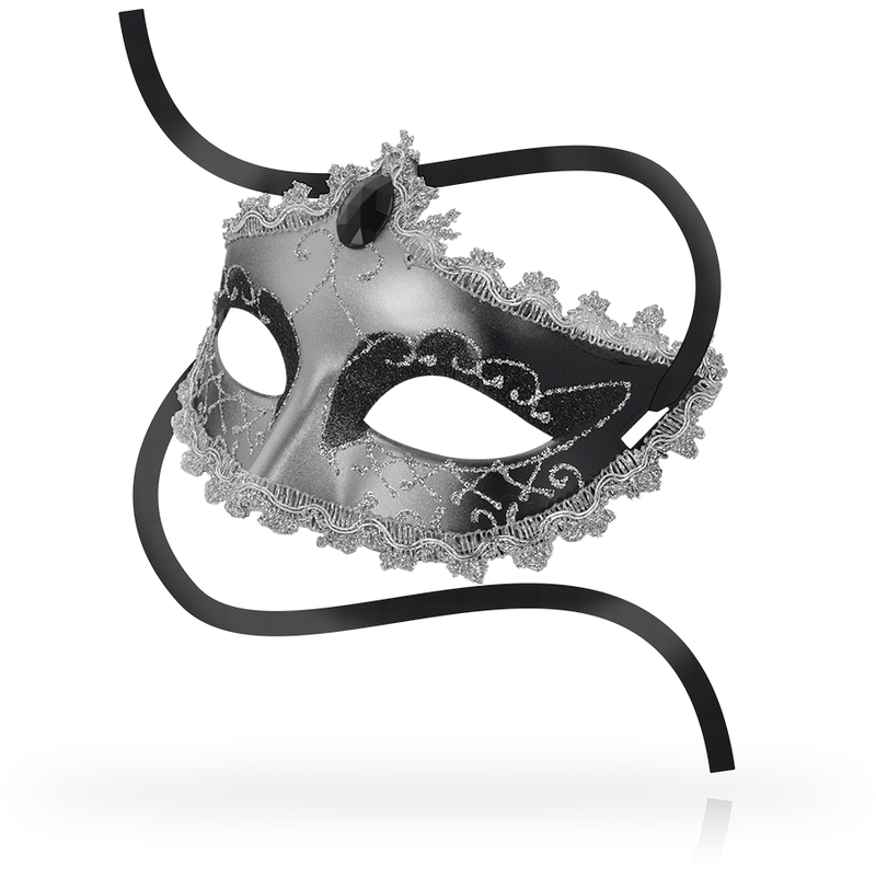 OHMAMA - MASCHERE MASCHERA NERA DIAMOND GRIGIA - OHMAMA MASKS | Lingerie Harness Boutique