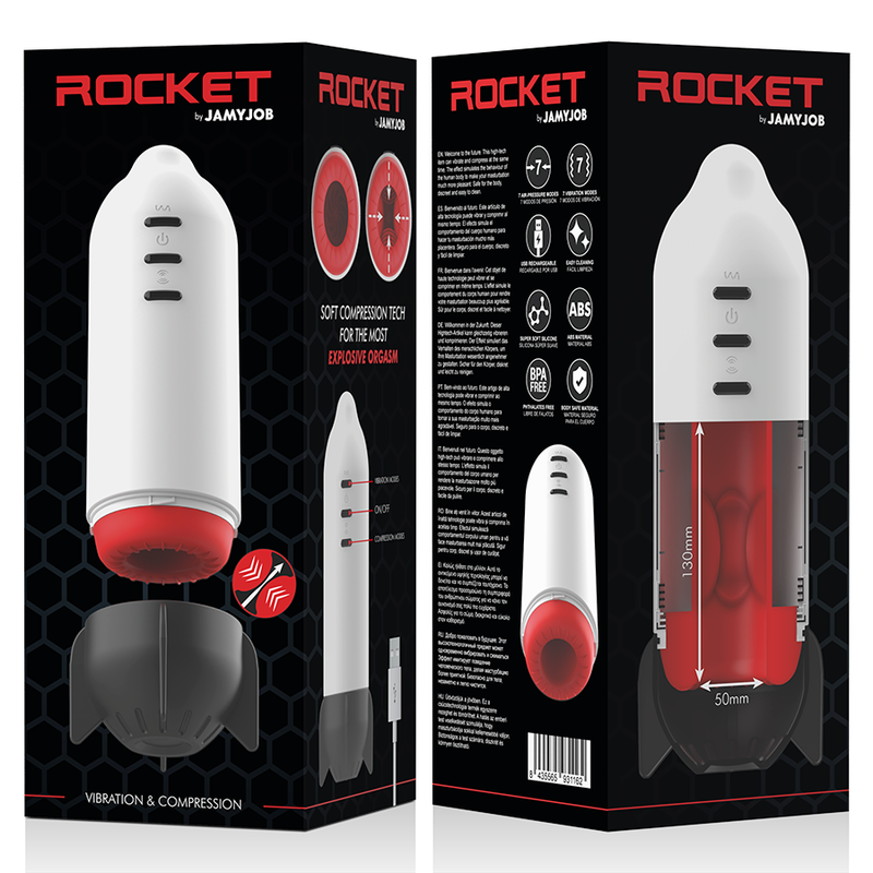 JAMYJOB - ROCKET MASTURBATOR TECNOLOGIA DI COMPRESSIONE MORBIDA E VIBRAZIONE - JAMYJOB | Lingerie Harness Boutique
