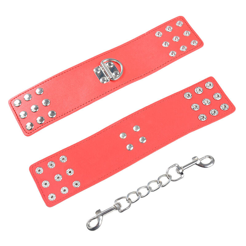 OHMAMA FETISH - RED SNAP LOCK HANDCUFFS