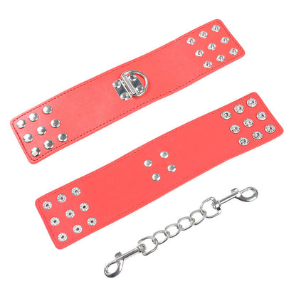 OHMAMA FETISH - RED SNAP LOCK HANDCUFFS