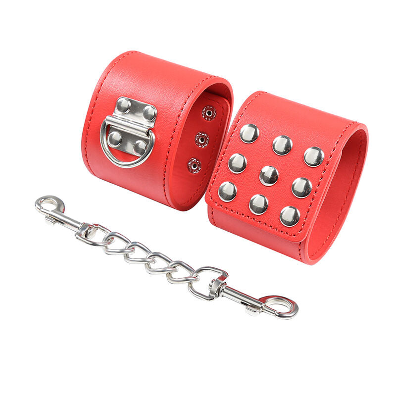 OHMAMA FETISH - RED SNAP LOCK HANDCUFFS