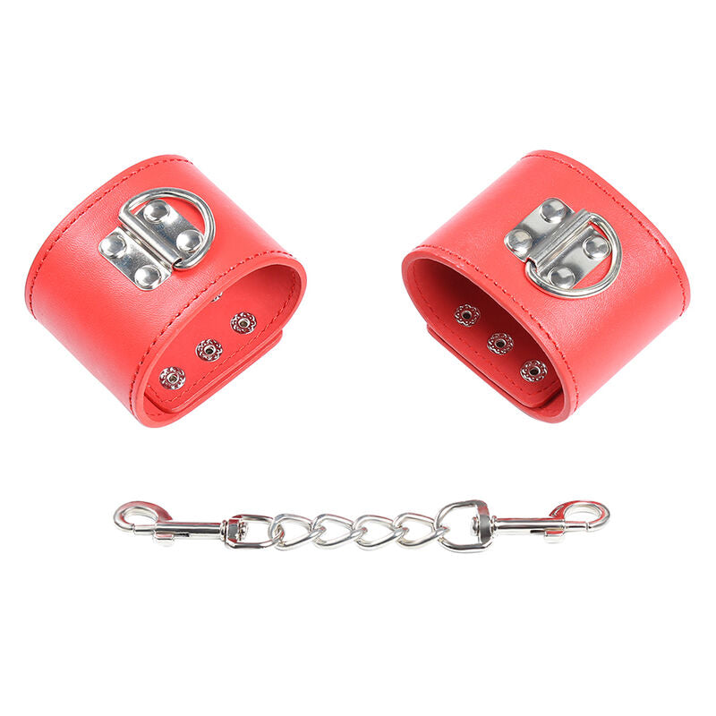 OHMAMA FETISH - RED SNAP LOCK HANDCUFFS