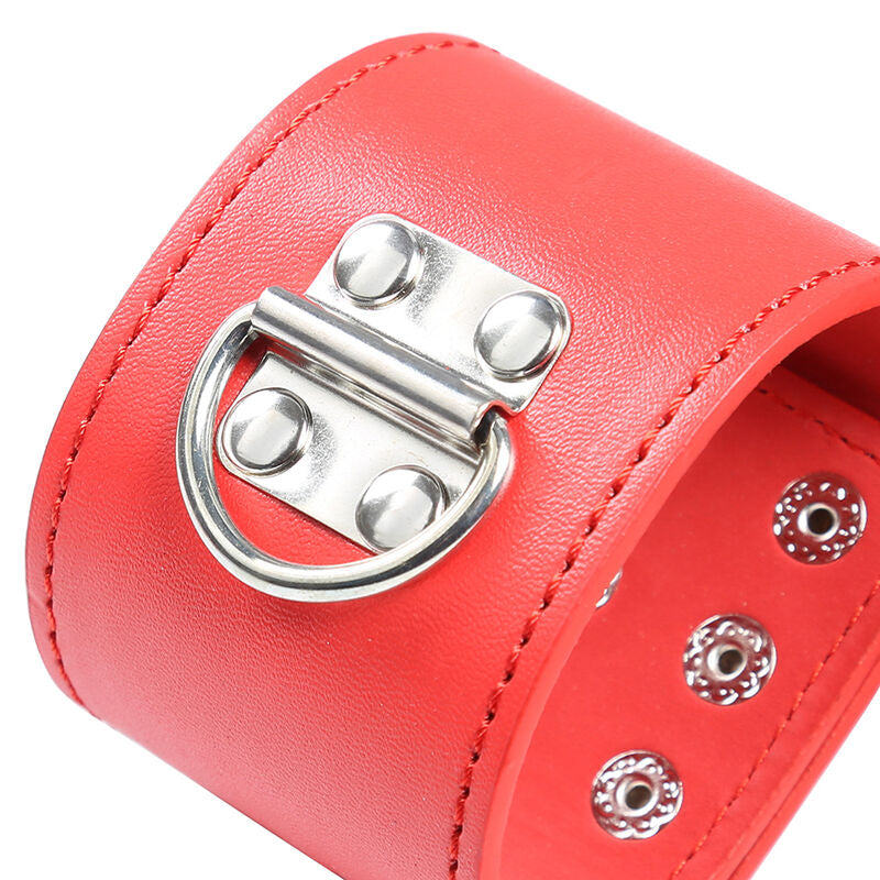 OHMAMA FETISH - MANETTE ROSSE CON CHIUSURA A SCATTO - OHMAMA FETISH | Lingerie Harness Boutique