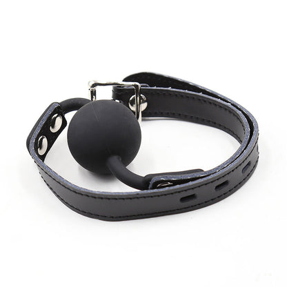 OHMAMA FETISH - BALL GAG IN SILICONE CON CINTURA IN PELLE (LUCCHETTO INCLUSO)