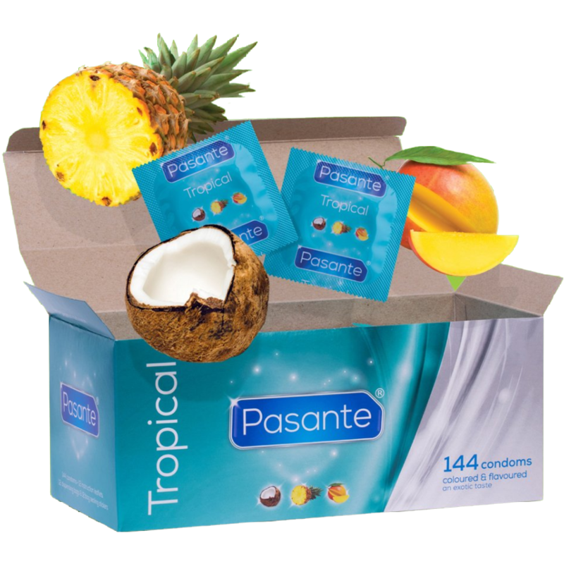 PASANTE - TROPICAL FLAVOURS CONDOMS 144 UNITS