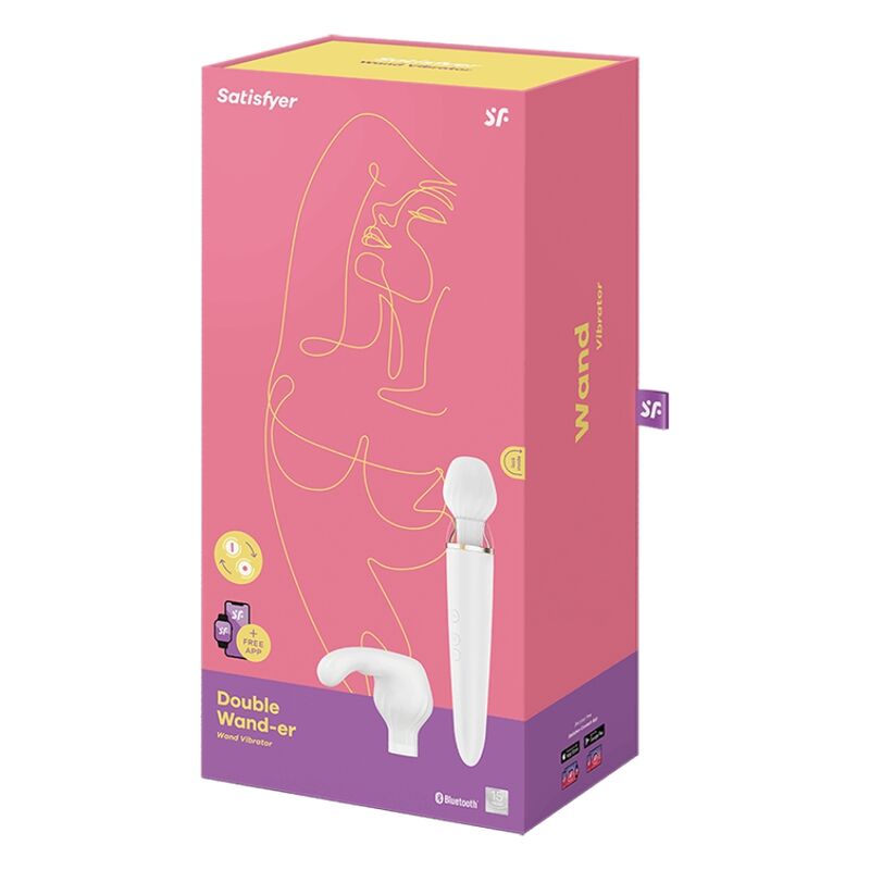 SATISFYER - APP DOUBLE WANDER BIANCO - SATISFYER WAND | Lingerie Harness Boutique