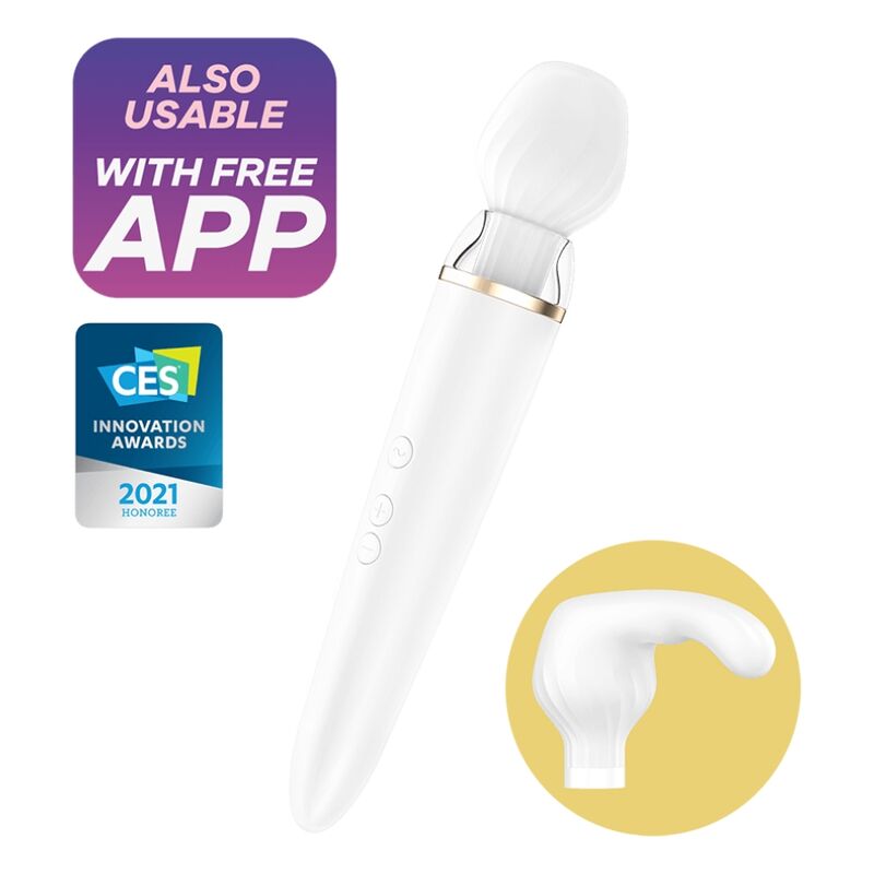 SATISFYER - APP DOUBLE WANDER BIANCO - SATISFYER WAND | Lingerie Harness Boutique