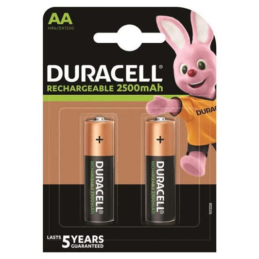 DURACELL - RECHARGEABLE BATTERY HR6 AA 2500mAh 2 UNITS