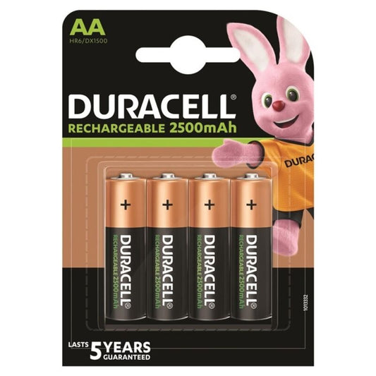 DURACELL - RECHARGEABLE BATTERY HR6 AA 2500mAh 4 UNITS