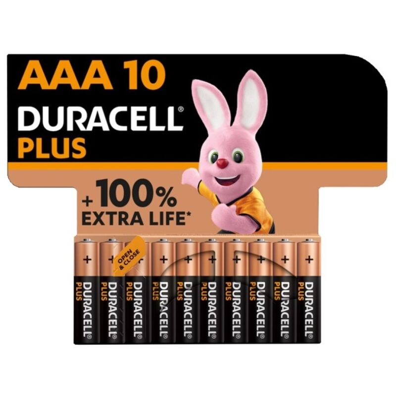 DURACELL - ALKALINE BATTERY PLUS POWER 100 AAA LR03 10 UNITS