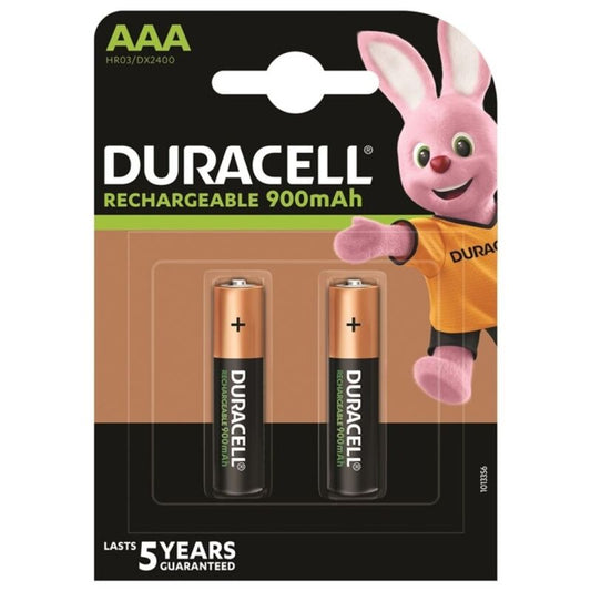 DURACELL - RECHARGEABLE BATTERY HR03 AAA 900mAh 2 UNITS