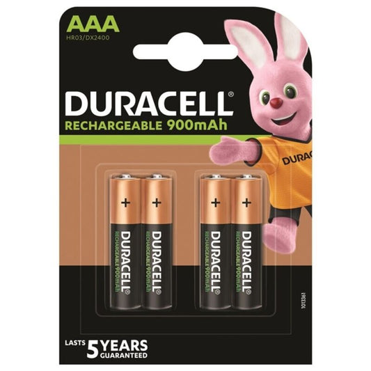 DURACELL - RECHARGEABLE BATTERY HR03 AAA 900mAh 4 UNITS