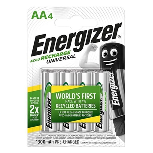 ENERGIZER - BATTERIA RICARICABILE UNIVERSALE HR6 AA 1300MAH 4 UNIT - ENERGIZER | Lingerie Harness Boutique