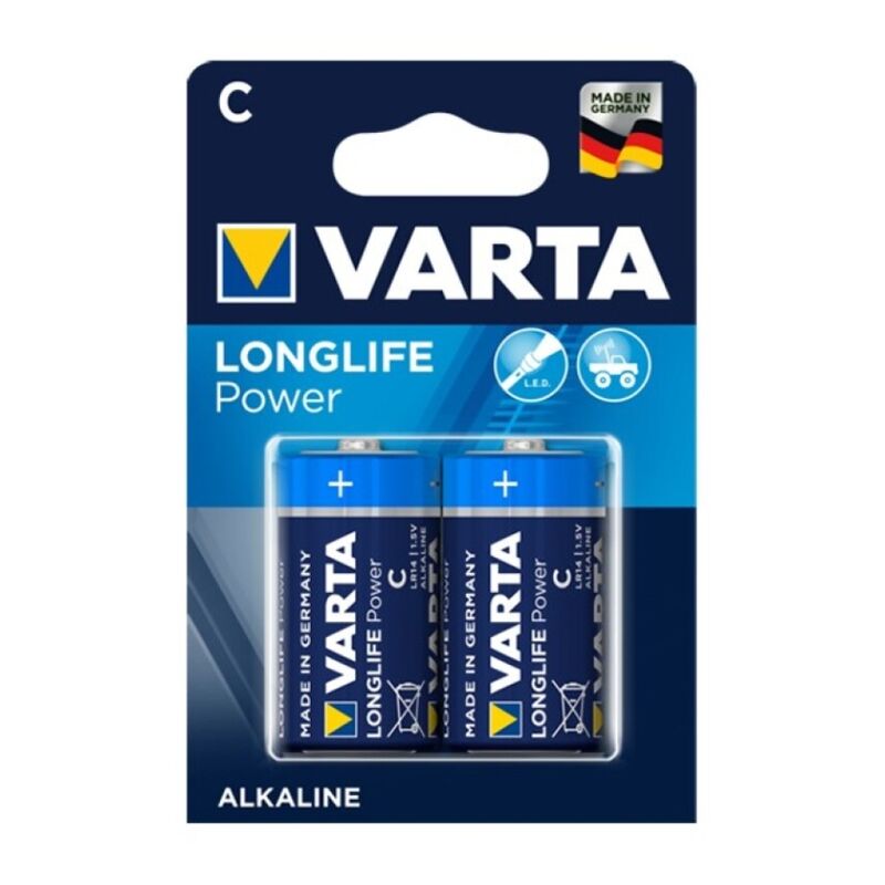 VARTA - LONGLIFE POWER ALKALINE BATTERY C LR14 2 UNITS