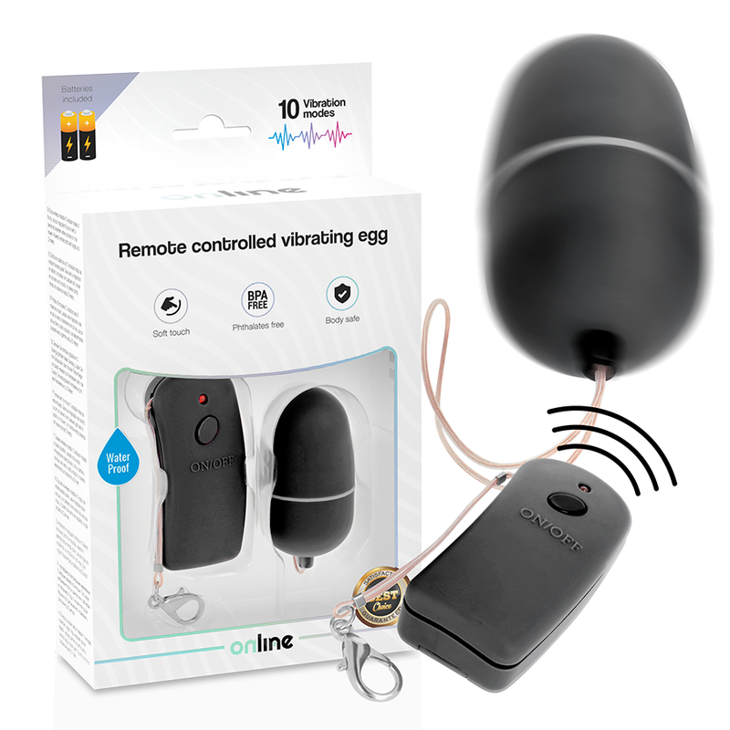 ONLINE - UOVO VIBRANTE CON TELECOMANDO NERO - ONLINE | Lingerie Harness Boutique