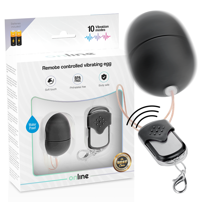 ONLINE - BLACK REMOTE CONTROL VIBRATING EGG