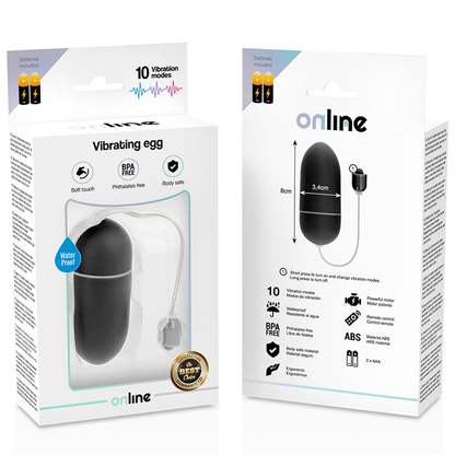 ONLINE - BLACK WATERPROOF VIBRATING EGG