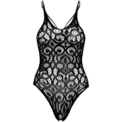 LEG AVENUE - ORSACCHIOTTO IN PIZZO A SCORRIMENTO SENZA CUCITURE NERO - LEG AVENUE TEDDIES | Lingerie Harness Boutique