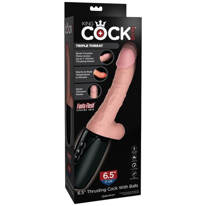 KING COCK - PLUS TRIPLA MINACCIA PELLE CHIARA - KING COCK PLUS | Lingerie Harness Boutique