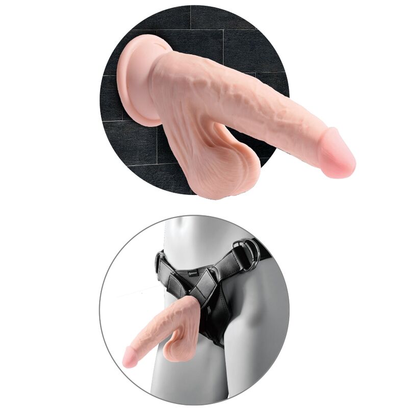 KING COCK - PLUS 3D DILDO SFERE OSCILLANTI 24.5 CM PELLE CHIARA - KING COCK PLUS | Lingerie Harness Boutique