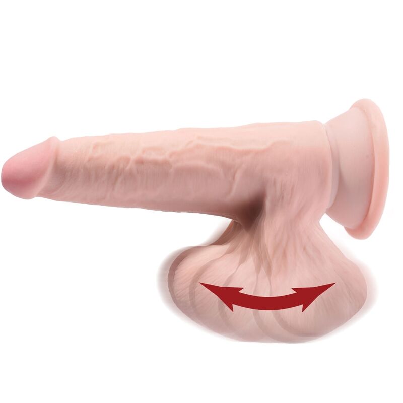 KING COCK - PLUS 3D DILDO SFERE OSCILLANTI 15.2 CM PELLE CHIARA - KING COCK PLUS | Lingerie Harness Boutique