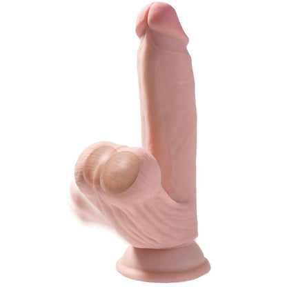 KING COCK - PLUS 3D DILDO SFERE OSCILLANTI 15.2 CM PELLE CHIARA - KING COCK PLUS | Lingerie Harness Boutique