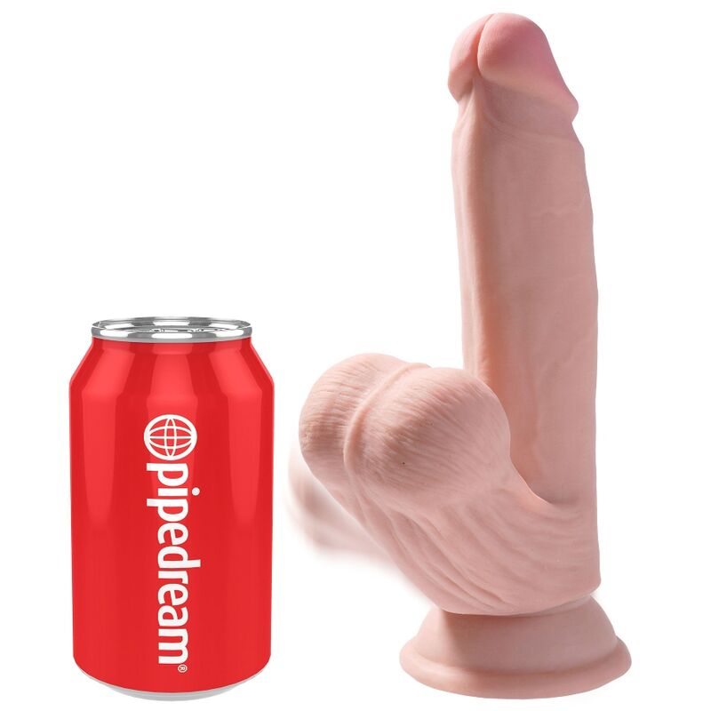 KING COCK - PLUS 3D DILDO SFERE OSCILLANTI 15.2 CM PELLE CHIARA - KING COCK PLUS | Lingerie Harness Boutique