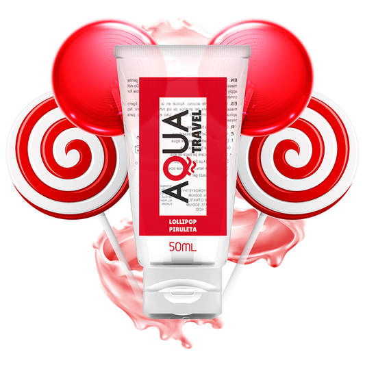 AQUA TRAVEL - LUBRIFICANTE A BASE ACQUOSA GUSTO LOLLIPOP - 50 ML - AQUA TRAVEL | Lingerie Harness Boutique
