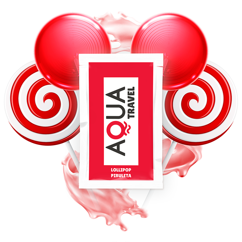 AQUA TRAVEL - LUBRIFICANTE A BASE ACQUA GUSTO LOLLIPOP 6 ML - AQUA TRAVEL | Lingerie Harness Boutique