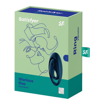SATISFYER - VIBRATORE AD ANELLO GLORIOUS DUO BLU - SATISFYER RING | Lingerie Harness Boutique