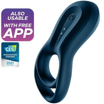 SATISFYER - APP VIBRATORE AD ANELLO EPIC DUO BLU - SATISFYER CONNECT | Lingerie Harness Boutique