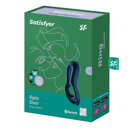 SATISFYER - APP VIBRATORE AD ANELLO EPIC DUO BLU - SATISFYER CONNECT | Lingerie Harness Boutique