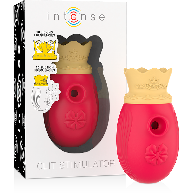 INTENSE - STIMOLATORE DEL CLIT 10 FREQUENZE DI LECCATA E ASPIRAZIONE - RED - INTENSE FUN | Lingerie Harness Boutique