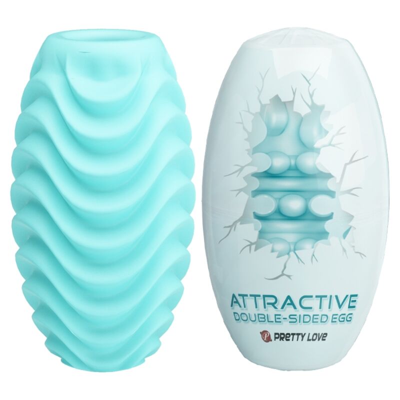 PRETTY LOVE - TURQUOISE DOUBLE-SIDED MASTURBATOR EGG