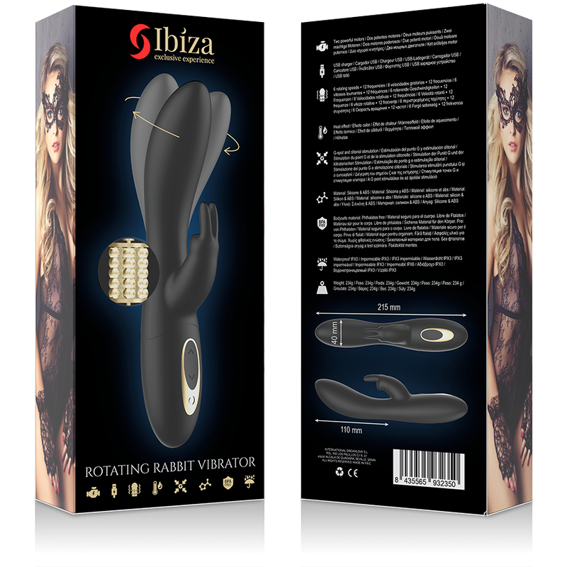 IBIZA - POTENTE ROTATORE PERLATO CON CONIGLIO - IBIZA TECHNOLOGY | Lingerie Harness Boutique