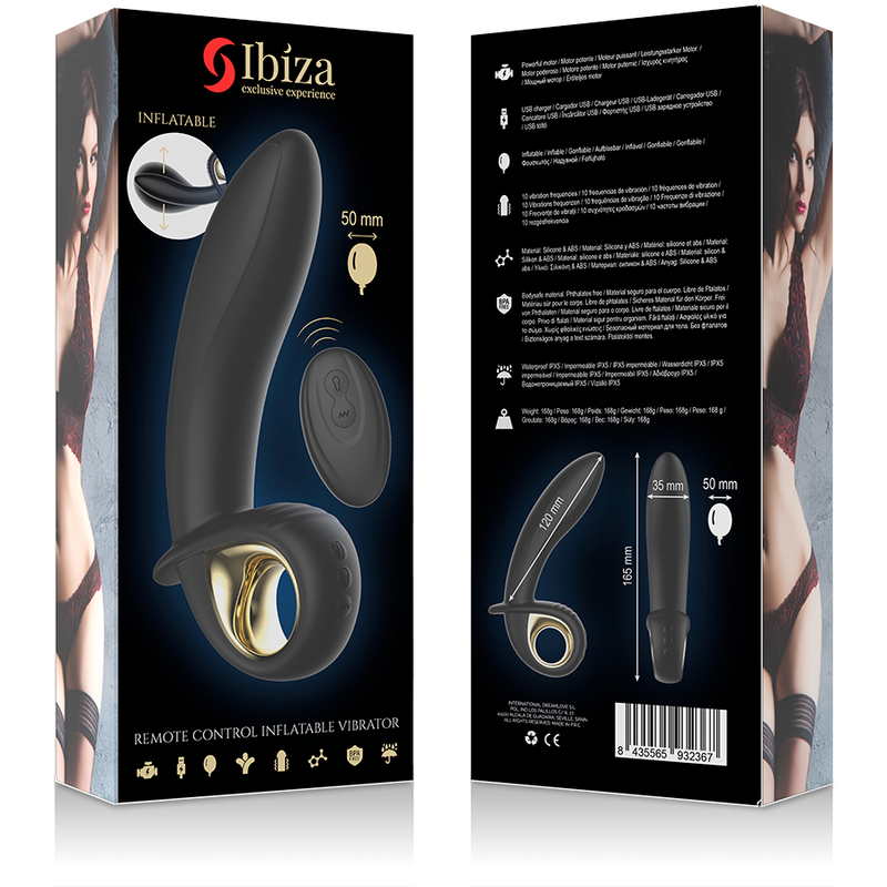 IBIZA - POWERFUL REMOTE CONTROL INFLATABLE ANAL/VAGINAL VIBRATOR