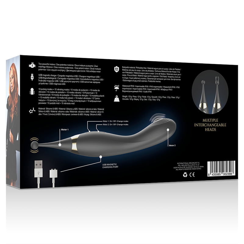 IBIZA - STIMOLATORE CLITORALE INTERCAMBIABILE E VIBRATORE PULSATO DEL PUNTO G - IBIZA TECHNOLOGY | Lingerie Harness Boutique