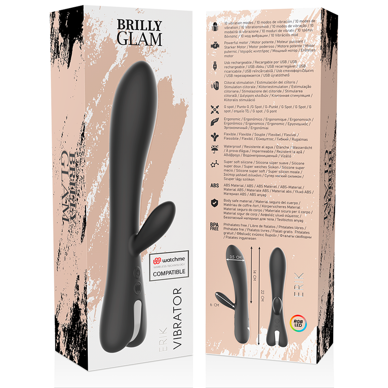 BRILLY GLAM - ERIK VIBRATOR WATCHME COMPATIBILE CON TECNOLOGIA WIRELESS - BRILLY GLAM | Lingerie Harness Boutique
