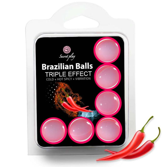 SECRETPLAY - SET 6 PALLINE BRASILIANE TRIPLO EFFETTO - SECRETPLAY COSMETIC | Lingerie Harness Boutique